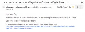 Email de reactivación de eMagazine