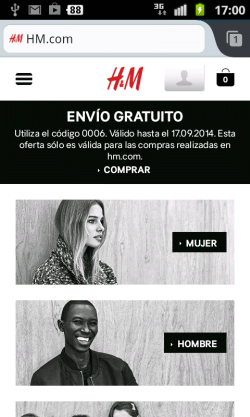 H&M versión móvil